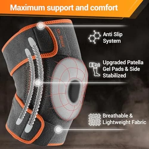DR. BRACE ELITE Knee Brace with Side Stabilizers & Patella Gel Pads | Maximum Support & Relief for Men & Women thumbnail 3