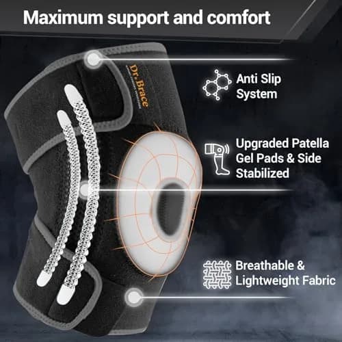 DR. BRACE ELITE Knee Brace with Side Stabilizers & Patella Gel Pads for Maximum Knee Pain Support and Recovery (Small, Mercury) thumbnail 3