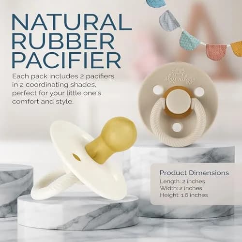Itzy Ritzy Natural Rubber Pacifiers for 0–6 Mos | BPA-Free, Cherry-Shaped Nipple, Large Air Holes, Set of 2 thumbnail 5