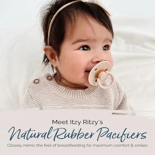 Itzy Ritzy Natural Rubber Pacifiers for 0–6 Mos | BPA-Free, Cherry-Shaped Nipple, Large Air Holes, Set of 2 thumbnail 2