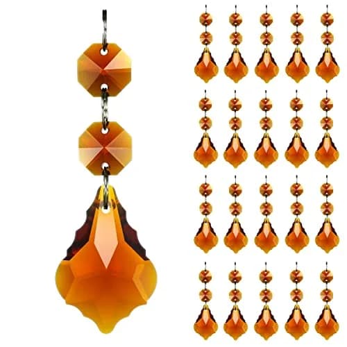 GOLDENHAITAI 20pcs Crystal Prism Maple Leaf Hanging Ornament 38mm | Rainbow Rainbows Reflection thumbnail 1