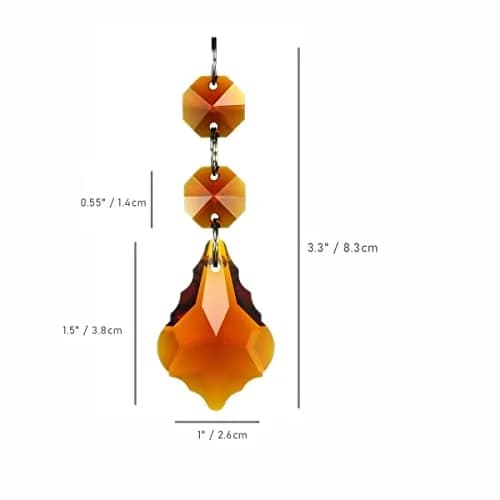 GOLDENHAITAI 20pcs Crystal Prism Maple Leaf Hanging Ornament 38mm | Rainbow Rainbows Reflection thumbnail 5