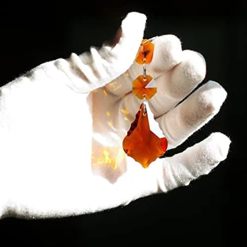 GOLDENHAITAI 20pcs Crystal Prism Maple Leaf Hanging Ornament 38mm | Rainbow Rainbows Reflection thumbnail 2