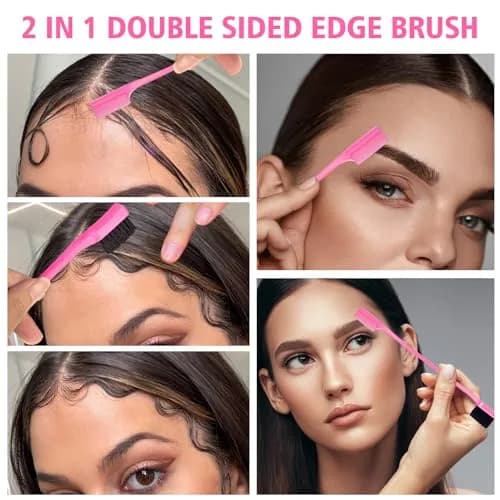Goiple Pink Hair Styling Comb Set 3 Pieces | Detangling & Edge Brush for Women thumbnail 3