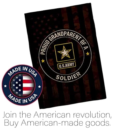 US MILITARY Proud Grandparent Army Burlap Garden Flag-Set Wall Hanger 13" x 18.5" | Double-Sided, Made In USA thumbnail 5