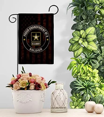 US MILITARY Proud Grandparent Army Burlap Garden Flag-Set Wall Hanger 13" x 18.5" | Double-Sided, Made In USA thumbnail 9
