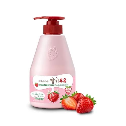 Kwailnara Strawberry Milk Body Wash 560ml (19.75 Fl Oz) | Korean Body Cleanser for Hydrated & Smooth Skin thumbnail 1