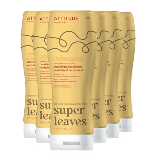 ATTITUDE Nourishing Conditioner for Curly Hair with Moringa Oil, Vegan and Naturally Derived, 3a, 3b, 3c Curl Type, 532ml (18 Fl Oz) Pack of 6 | Lightweight Moisture for Defined Curls thumbnail 1