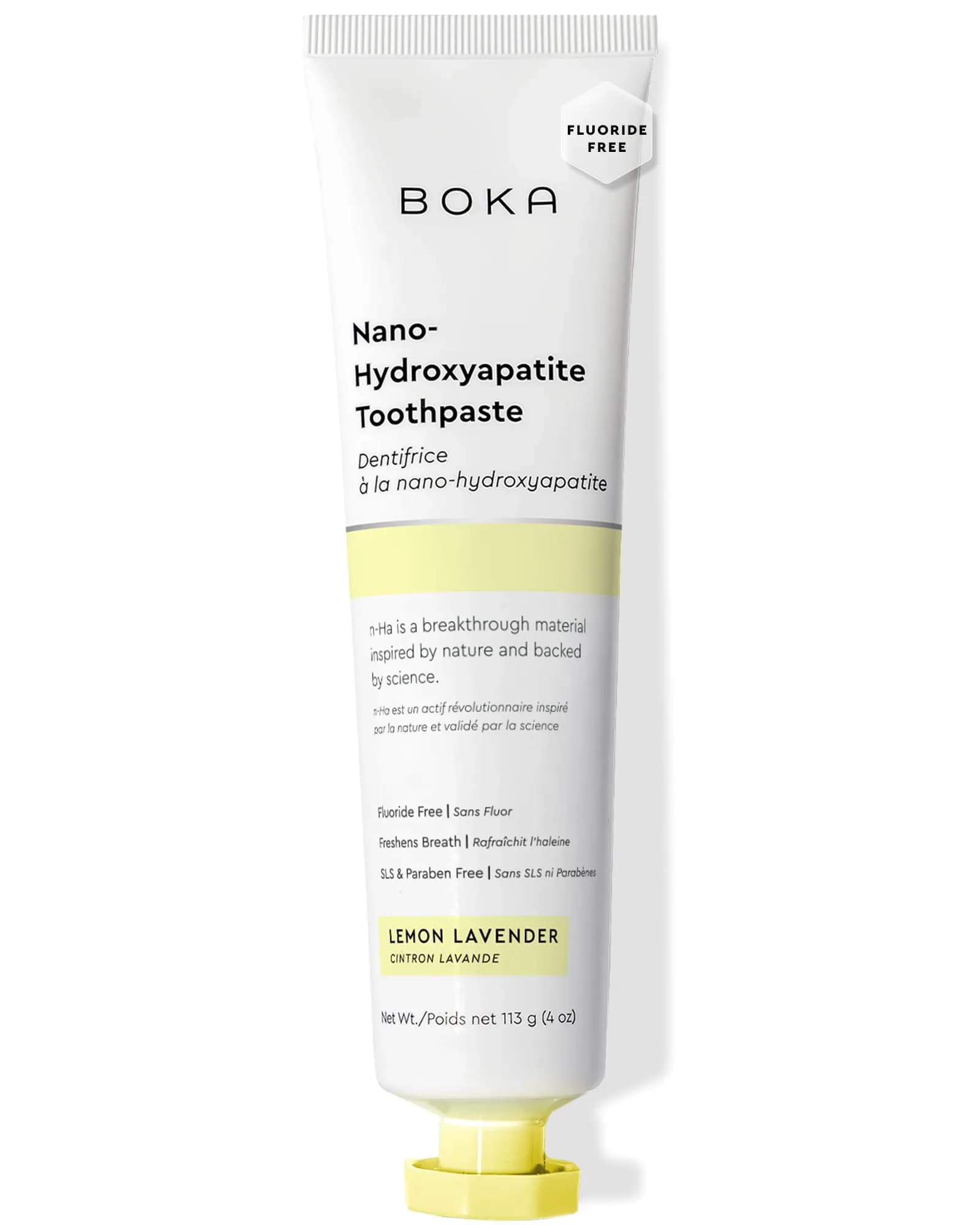 Boka Lemon Lavender Toothpaste 118ml (4 Oz) | Fluoride-Free Enamel Care with Nano Hydroxyapatite - main product image