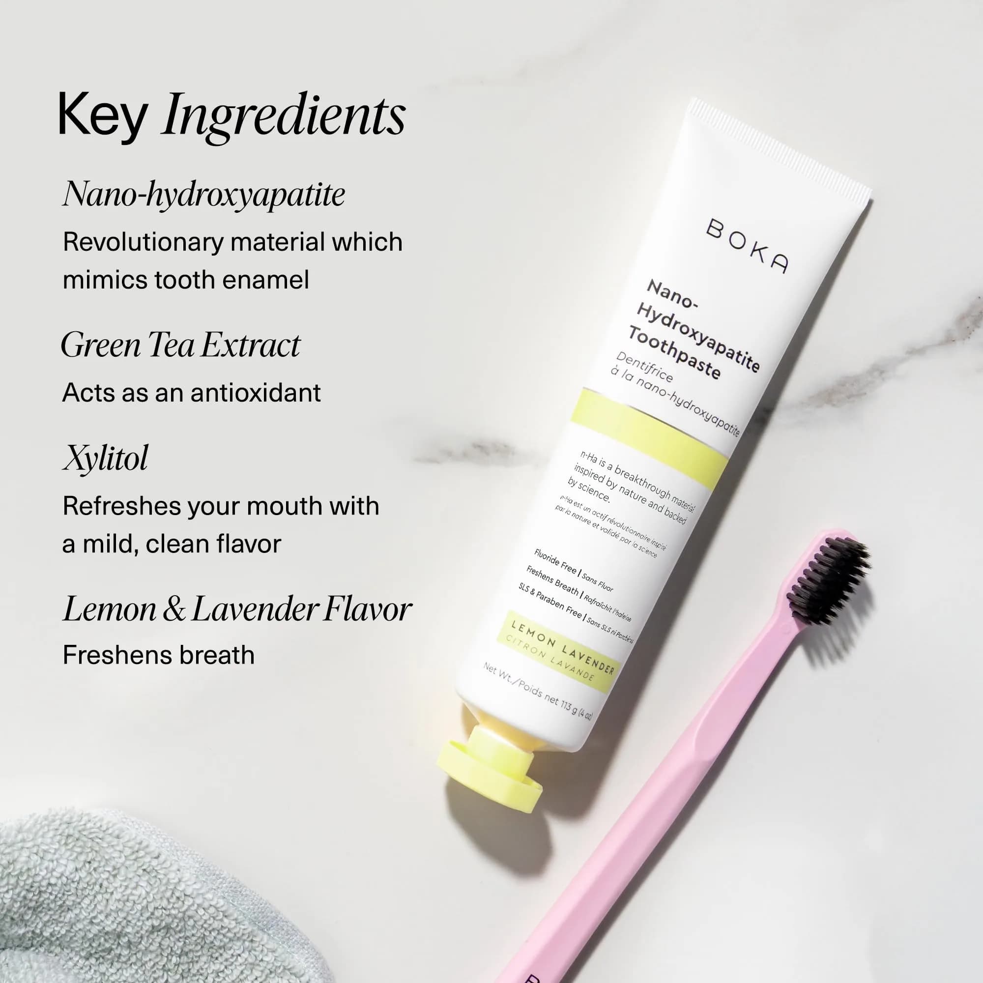 Boka Cinnamon Mint & D. Lemon Lavender Fluoride-Free Toothpaste with Nano Hydroxyapatite, 120ml (4 Fl Oz) | Enamel Care - view 5