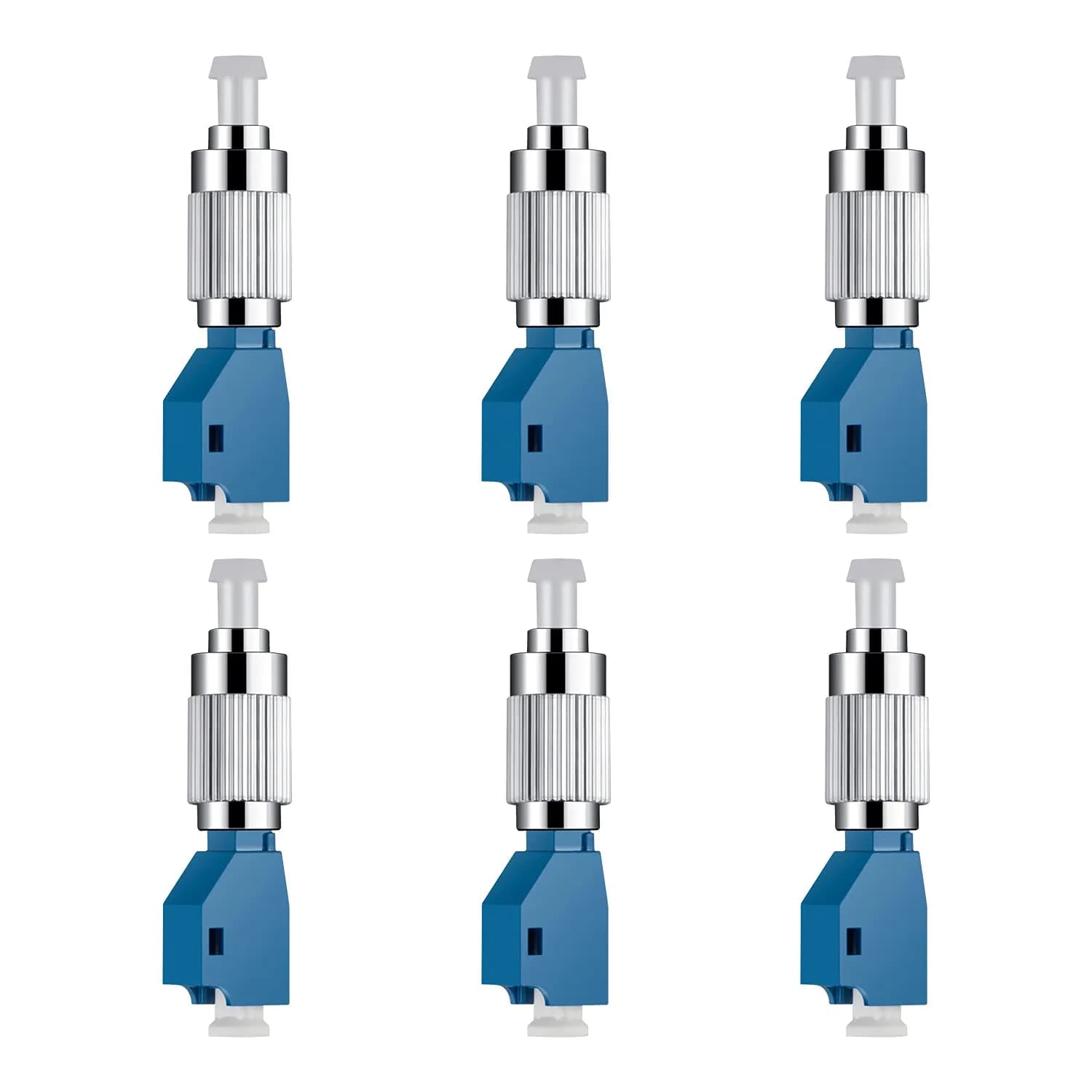 Moocci Fiber Adapter 6-Pack | Hybrid FC Male to LC Female | Single Mode 9/125um | Low Loss, High Precision — FC to LC