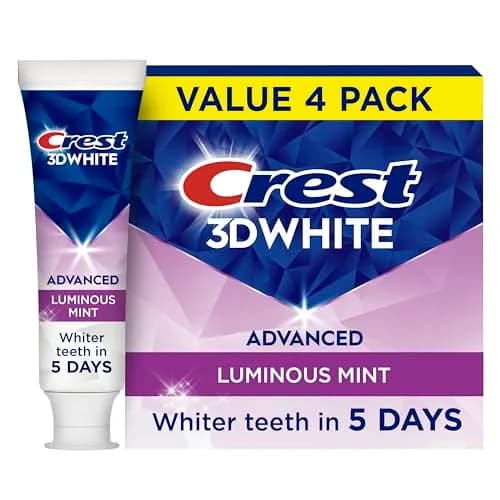 Crest 3D White Advanced Luminous Mint Toothpaste 105ml (3.7 oz) | Removes 90% More Stains thumbnail 1