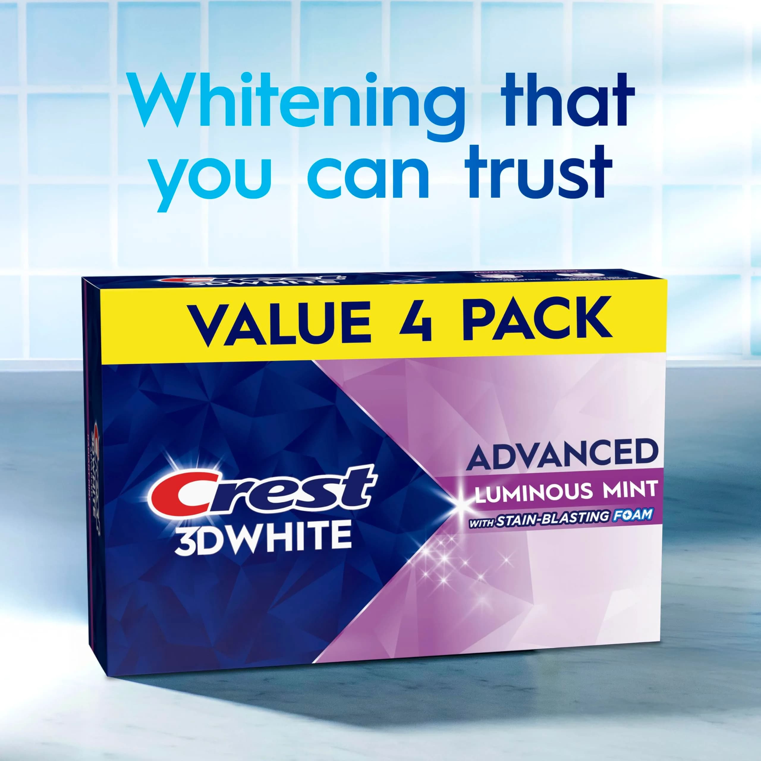 Crest 3D White Advanced Luminous Mint Toothpaste 105ml (3.7 oz) | Removes 90% More Stains - view 9