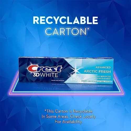 Crest 3D White Arctic Fresh Whitening Toothpaste 3.8 oz (112ml) Tubes | Removes 90% More Surface Stains thumbnail 6