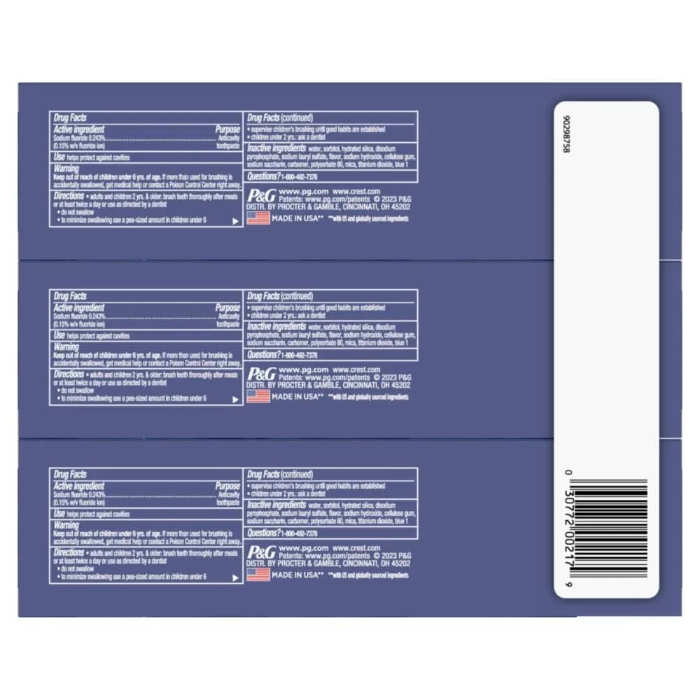 Crest 3D White Arctic Fresh Whitening Toothpaste 3.8 oz (112ml) Tubes | Removes 90% More Surface Stains - view 9