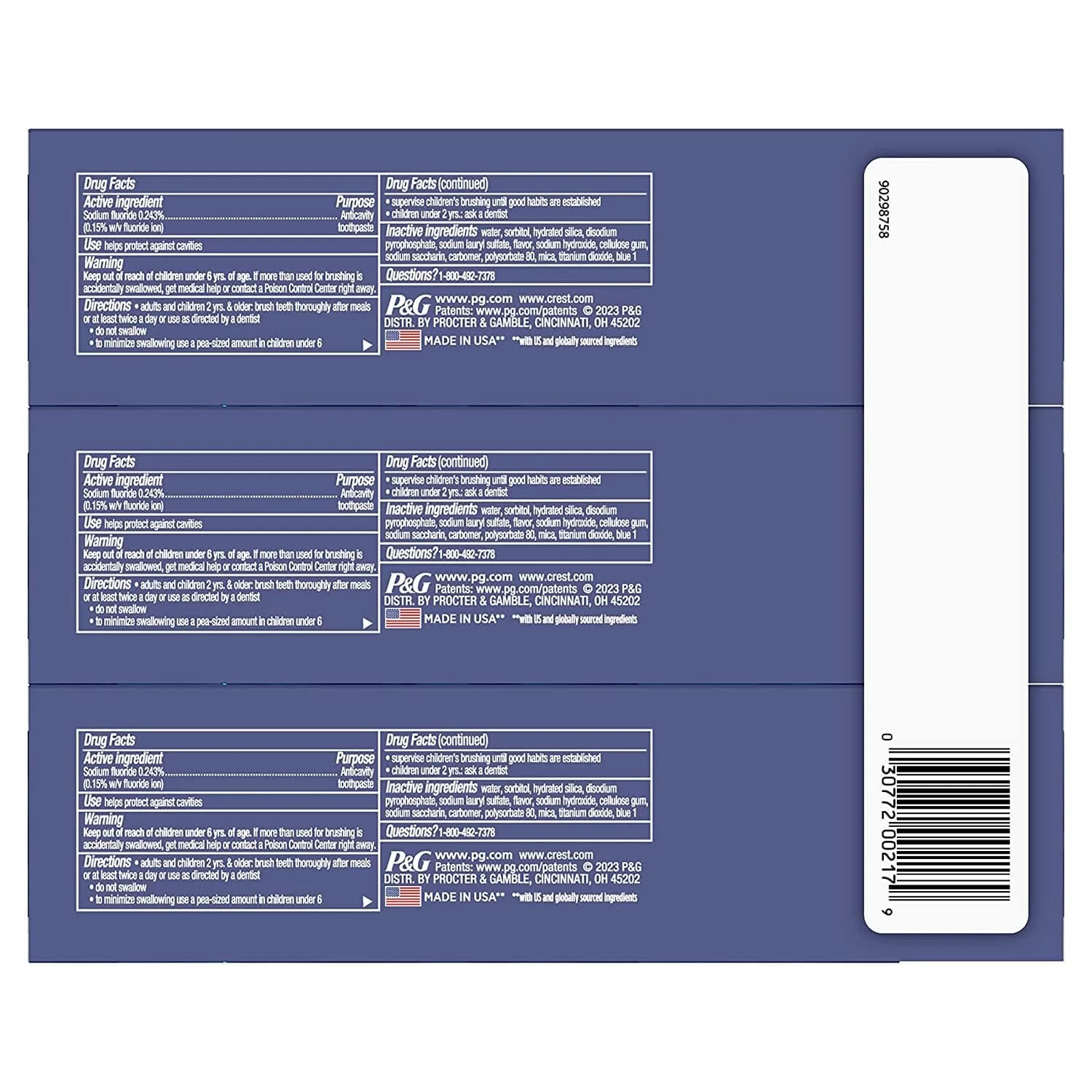 Crest 3D White Arctic Fresh Whitening Toothpaste 3.8 oz (112ml) Tubes | Removes 90% More Surface Stains - view 2