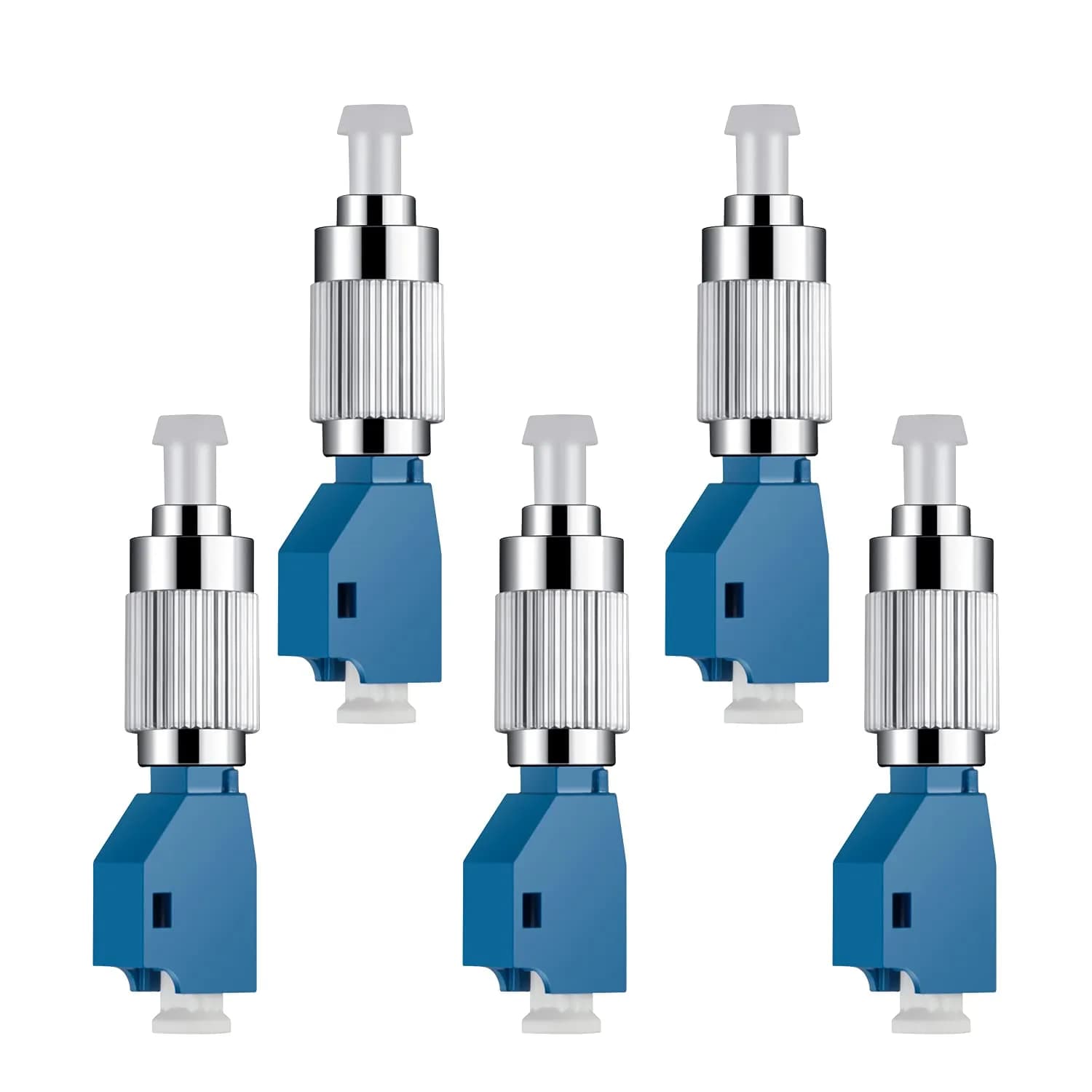 Moocci Fiber Adapter 5 Pack | Single Mode FC to LC Hybrid Connectors for Optical Fiber (120nm-1600nm) | Compatible with Optical Power Meter — 5-Pack