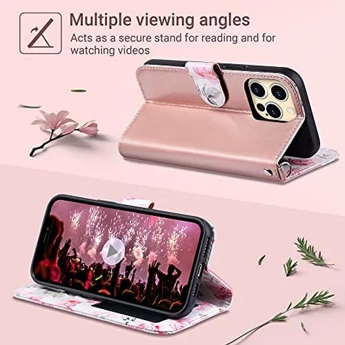 ULAK Wallet Case for iPhone 13 Pro Max 6.7 inch | Card Holder, Shockproof, Flip Leather thumbnail 2