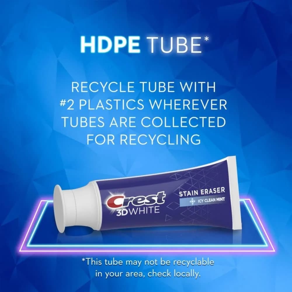 Crest 3D White Stain Eraser Toothpaste, ICY Clean Mint, 6.2 oz (176 g) | Removes 80% Surface Stains - view 4