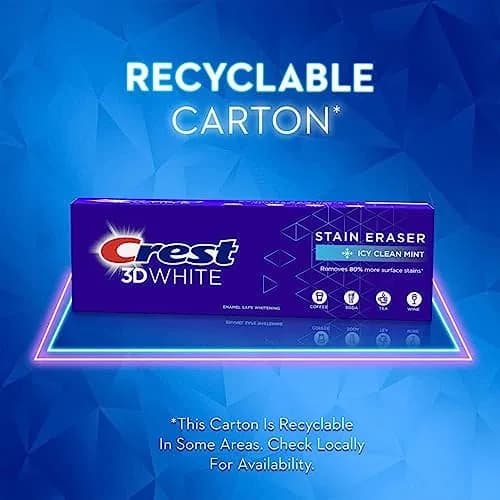 Crest 3D White Stain Eraser Toothpaste, ICY Clean Mint, 6.2 oz (176 g) | Removes 80% Surface Stains thumbnail 5