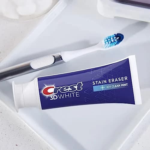 Crest 3D White Stain Eraser Toothpaste, ICY Clean Mint, 6.2 oz (176 g) | Removes 80% Surface Stains thumbnail 6