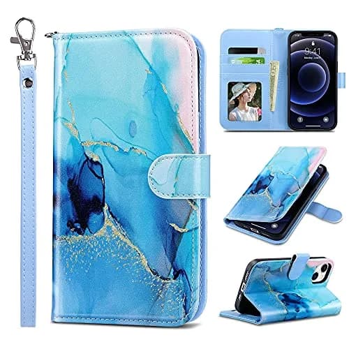 ULAK Wallet Case for iPhone 13 6.1 inch | Premium PU Leather Flip Cover with Card Slots & Kickstand thumbnail 1