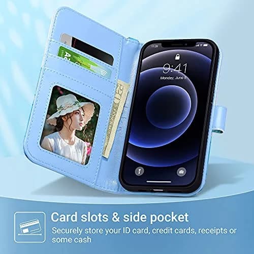 ULAK Wallet Case for iPhone 13 6.1 inch | Premium PU Leather Flip Cover with Card Slots & Kickstand thumbnail 4