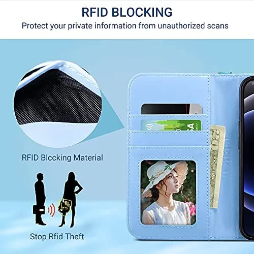 ULAK Wallet Case for iPhone 13 6.1 inch | Premium PU Leather Flip Cover with Card Slots & Kickstand thumbnail 6
