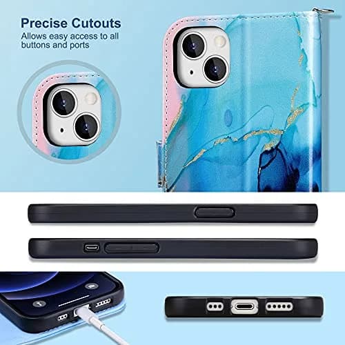 ULAK Wallet Case for iPhone 13 6.1 inch | Premium PU Leather Flip Cover with Card Slots & Kickstand thumbnail 9