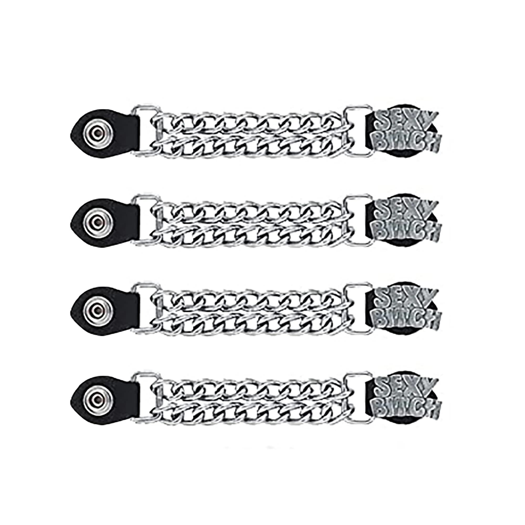 Dream Apparel Faux Leather Biker Vest Extender 6.5" | Stylish Motorcycle Vest Chain with Snaps