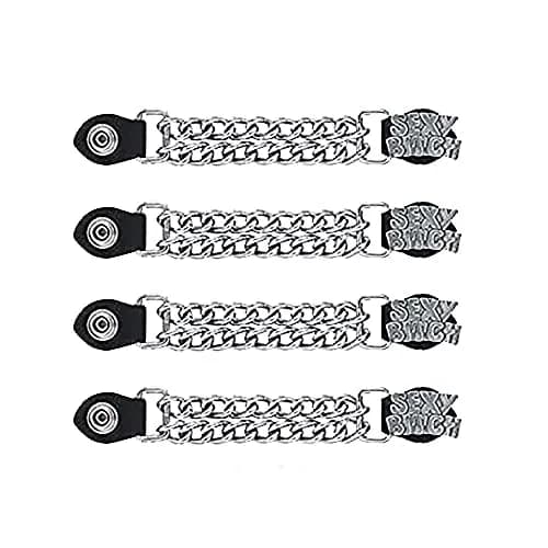 Dream Apparel Faux Leather Biker Vest Extender 6.5" | Stylish Motorcycle Vest Chain with Snaps thumbnail 1
