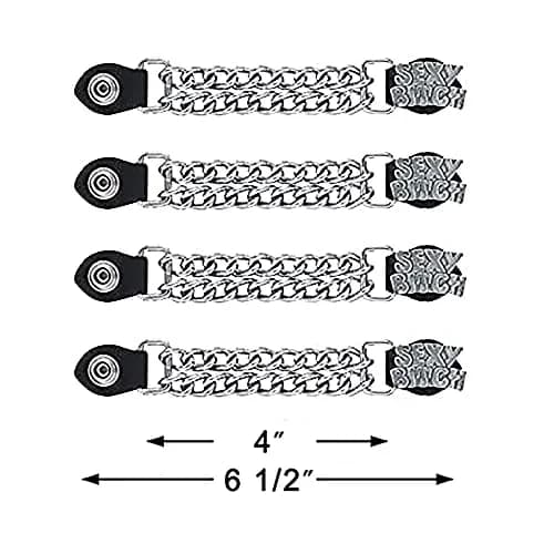 Dream Apparel Faux Leather Biker Vest Extender 6.5" | Stylish Motorcycle Vest Chain with Snaps thumbnail 2