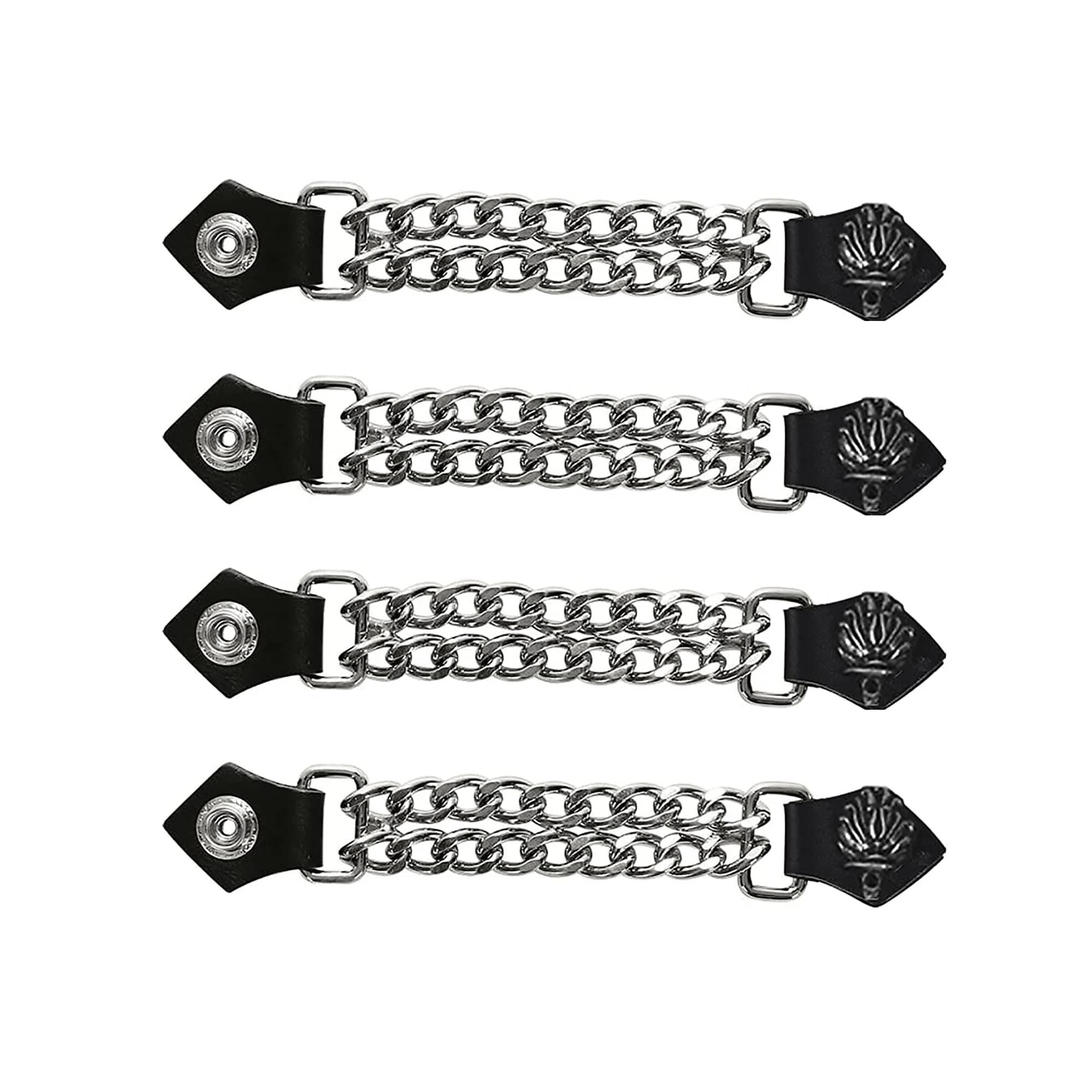 Dream Apparel Faux Leather Biker Vest Extender 6.5" | Stylish Motorcycle Vest Chain with Snaps — Liberty Torch