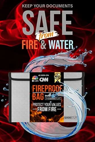 The Good Stuff Fireproof Cash Envelope 20.3cm (8 Inch) | Protects Cash, Passports, Jewelry Up to 2000°F thumbnail 2