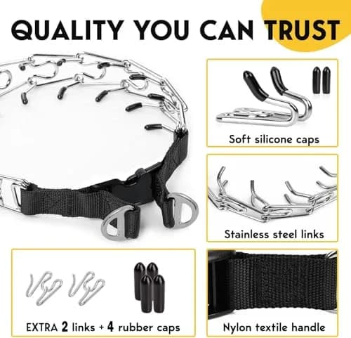 PET JETT Dog Prong Collar 18-20" | No Pull Adjustable Stainless Steel Choke Chain thumbnail 4