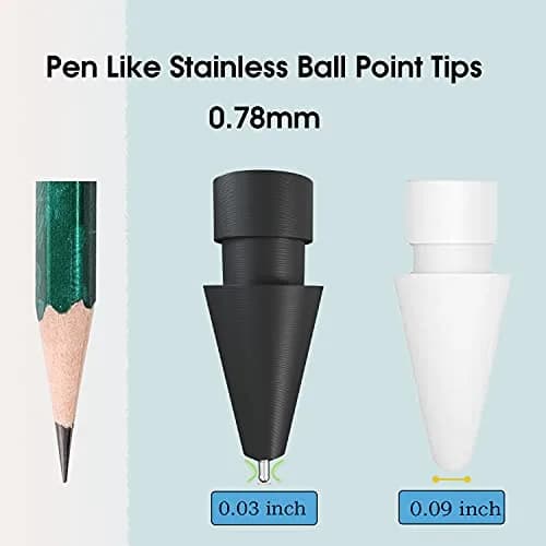 REEYEAR Black Input Pen Tips | Precise 0.78mm Fine Point Stylus Replacement for Apple Pencil 1st & 2nd Gen, Durable Copper Material, 2 Pack thumbnail 2