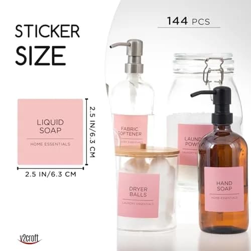 v2croft 144 pcs laundry labels set | Water & Oil Resistant Labels for Laundry & Home (120 chars) thumbnail 2