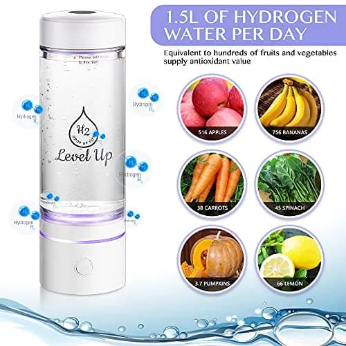 LevelUpWay White 250ml Hydrogen Water Bottle Generator | SPE PEM Technology thumbnail 4
