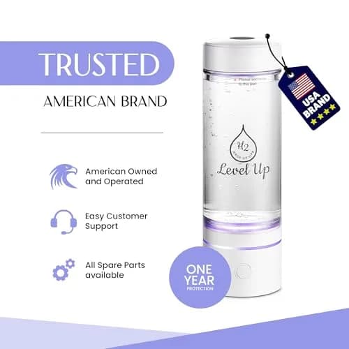 LevelUpWay White 250ml Hydrogen Water Bottle Generator | SPE PEM Technology thumbnail 2
