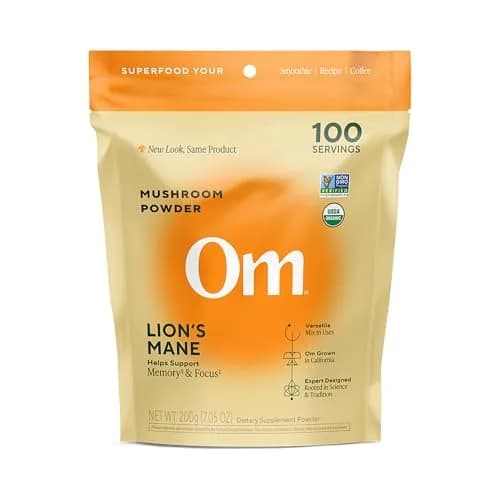 OM Mushroom Superfood Organic Lion's Mane Powder 200g (7.05 oz) | Supports Memory, Focus & Nerve Health thumbnail 1