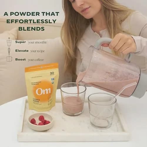 OM Mushroom Superfood Organic Lion's Mane Powder 200g (7.05 oz) | Supports Memory, Focus & Nerve Health thumbnail 4