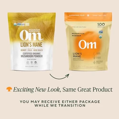 OM Mushroom Superfood Organic Lion's Mane Powder 200g (7.05 oz) | Supports Memory, Focus & Nerve Health thumbnail 7