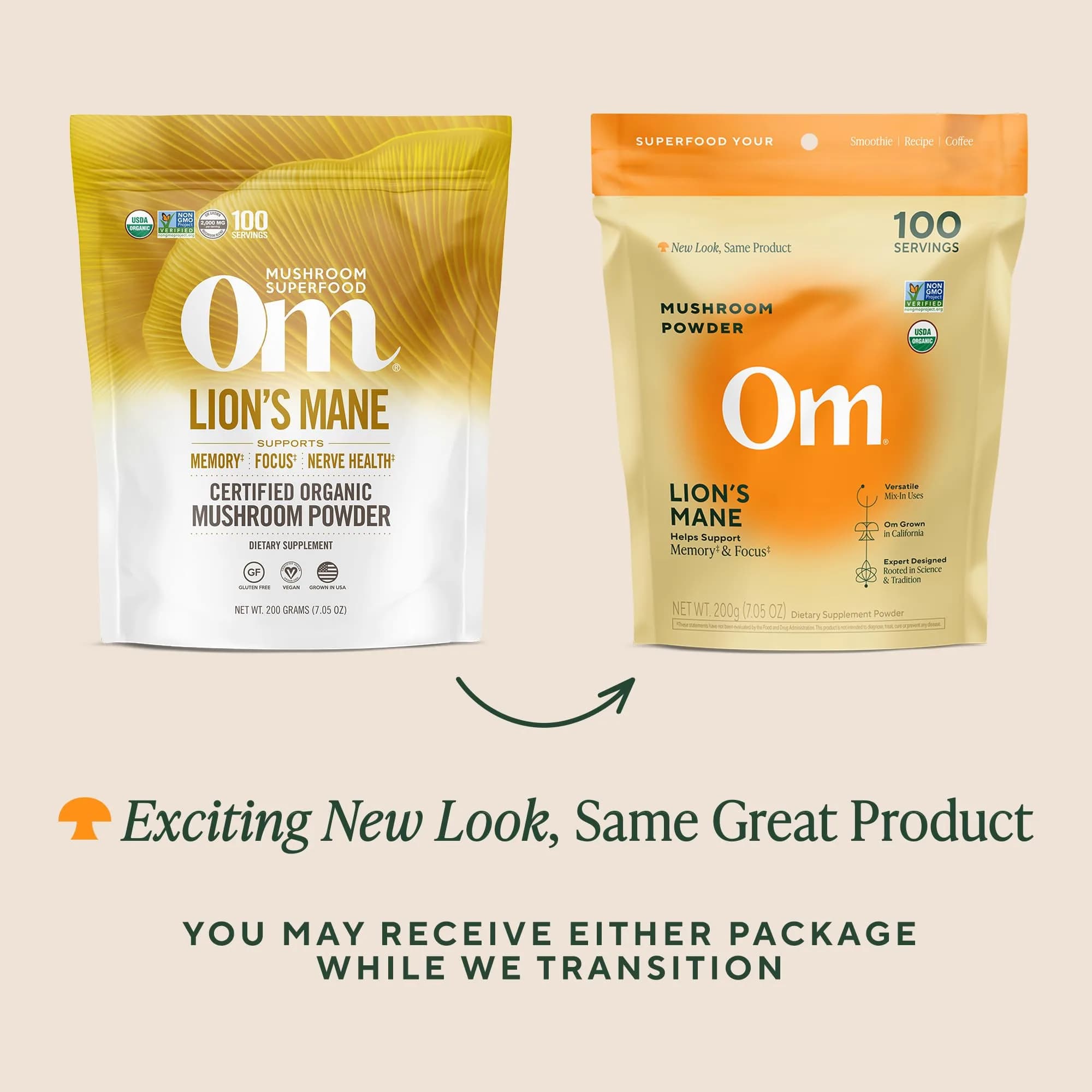 OM Mushroom Superfood Organic Lion's Mane Powder 200g (7.05 oz) | Supports Memory, Focus & Nerve Health - view 7
