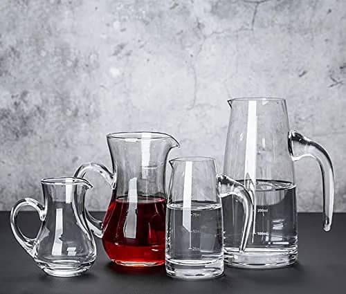 Mozacona Crystal Glass Creamer Pitcher Set 600ml (2 x 300ml) | Vintage Style Pourer for Milk, Cream, Sauces thumbnail 2