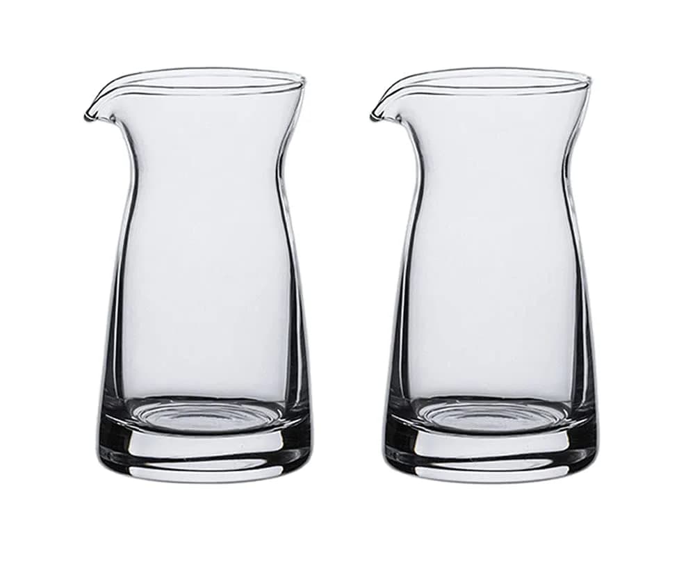 Mozacona Crystal Glass Creamer Pitcher 100ml (3.38 Fl Oz) | Set of 2 for Serving Milk, Sauces, Dressings - main product image