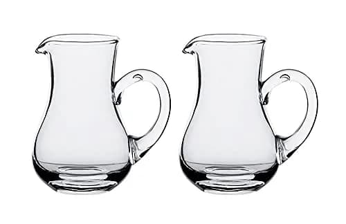 Mozacona Crystal Glass Creamer Pitcher 100ml (3.4 Fl Oz) | Set of 2 Vintage Style Serving Jugs thumbnail 1