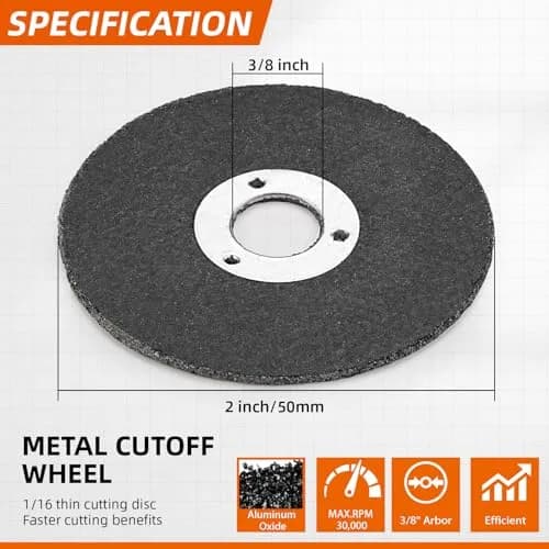 SI FANG 2 Inch Die Grinder Cut Off Wheels 10Pcs Mini Metal Cutting Disc | 50mm (2") Diameter, 1.5mm (1/16") Thickness, 10mm (3/8") Arbor thumbnail 4