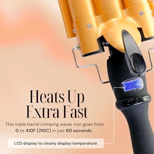 Alure Three Barrel Curling Iron Wand, 1 Inch Ceramic Tourmaline Hair Waver | Fast Heating, Versatile Styling thumbnail 4