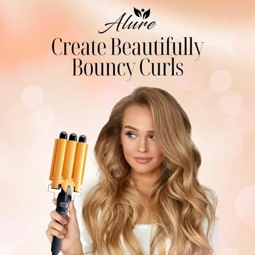 Alure Three Barrel Curling Iron Wand, 1 Inch Ceramic Tourmaline Hair Waver | Fast Heating, Versatile Styling thumbnail 7