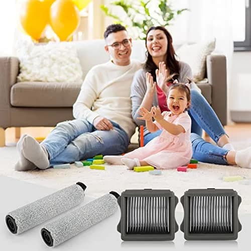 MXZONE Tineco iFloor 3/Floor One S3 Replacement Roller Brush & HEPA Filter Kit (2 Brush Rollers, 2 Filters, 1 Cleaning Brush) | For Sealed Wood, Tile, Marble Floors thumbnail 8